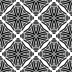 Vector seamless pattern. Modern stylish texture. Composition from regularly repeating geometrical element. Monochrome, simple. Vector illustrations. Black and white pattern.