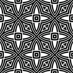 Vector seamless pattern. Modern stylish texture. Composition from regularly repeating geometrical element. Monochrome, simple. Vector illustrations. Black and white pattern.