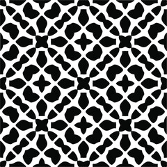 Vector seamless pattern. Modern stylish texture. Composition from regularly repeating geometrical element. Monochrome, simple. Vector illustrations. Black and white pattern.