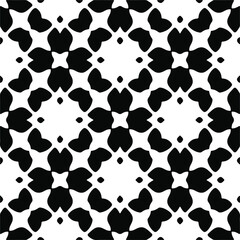 Vector seamless pattern. Modern stylish texture. Composition from regularly repeating geometrical element. Monochrome, simple. Vector illustrations. Black and white pattern.