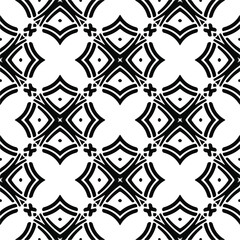 Vector seamless pattern. Modern stylish texture. Composition from regularly repeating geometrical element. Monochrome, simple. Vector illustrations. Black and white pattern.