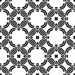 Vector seamless pattern. Modern stylish texture. Composition from regularly repeating geometrical element. Monochrome, simple. Vector illustrations. Black and white pattern.