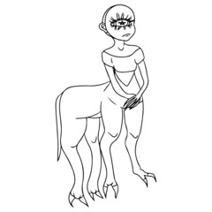 Black vector fantasy people isolated on white