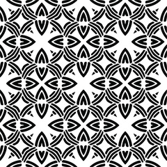 Vector seamless pattern. Modern stylish texture. Composition from regularly repeating geometrical element. Monochrome, simple. Vector illustrations. Black and white pattern.
