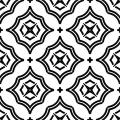 Vector seamless pattern. Modern stylish texture. Composition from regularly repeating geometrical element. Monochrome, simple. Vector illustrations. Black and white pattern.