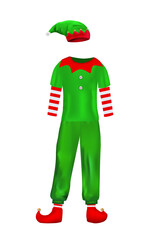 Elf hat, suit and shoes. vector