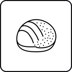 Bread icon vector in illustration