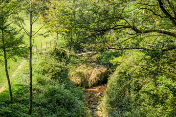 View along the water way in Cison Valmarino, Treviso - Italy