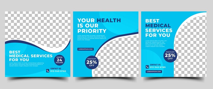 Health Care Social Media Post Template Design Collection