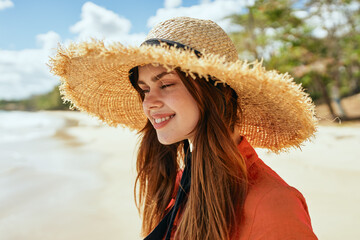 woman by the ocean beach start island landscape paradise