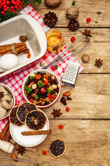 Food ingredients for baking Stollen