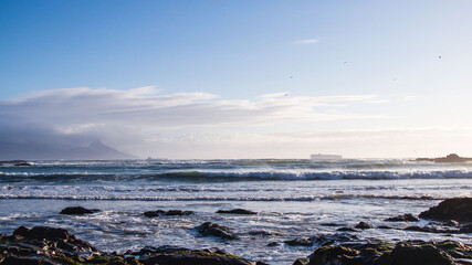 Ocean landscape with rough windy seas