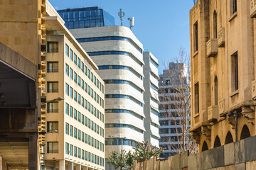 Buildings in Central district in Beirut capital city of Lebanon