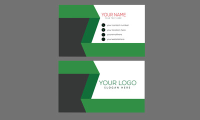 Green and gray modern business card design template
