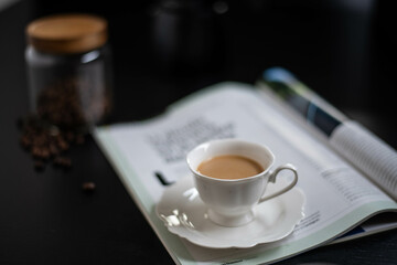 Morning reading and a little bone china cup of coffee