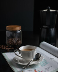 Morning reading and a little bone china cup of coffee