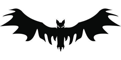 An abstract illustration of a bat in black for halloween 