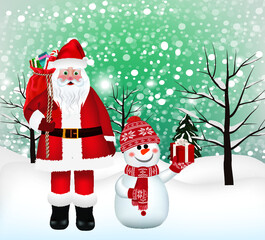 Merry Christmas and Happy new year card. vector