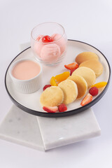 FOOD, DRINK, AND APPETIZER on white background.