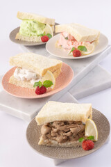 FOOD, DRINK, AND APPETIZER on white background.
