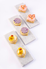FOOD, DRINK, AND APPETIZER on white background.