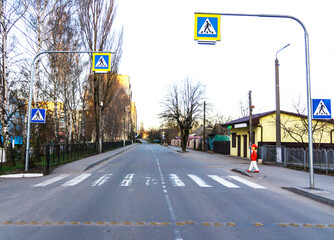 pedestrian  sign. pedestrian zone