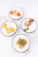 FOOD, DRINK, AND APPETIZER on white background.