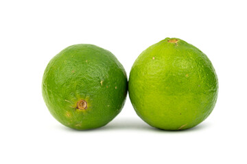 The fresh green lime fruit