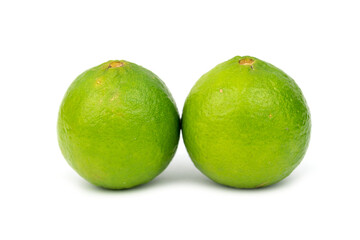 The fresh green lime fruit