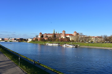 Wawel castle, monuments, city in Poland, UNESCO site, Krakow, historic old town,