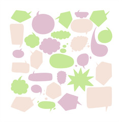 Doodle dialog boxes of various shapes. Space for text for comics and advertising of nice colors on a white background. Original templates for chat and communication. Big set of banners