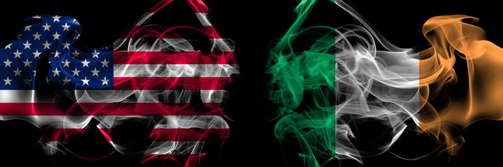 United States of America vs Ireland, Irish smoke flags placed side by side