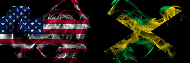 United States of America vs Jamaica, Jamaican smoke flags placed side by side