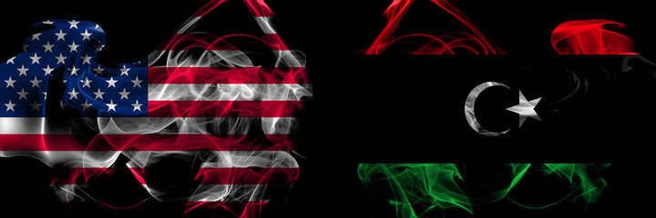 United States of America vs Libya, Libyan smoke flags placed side by side