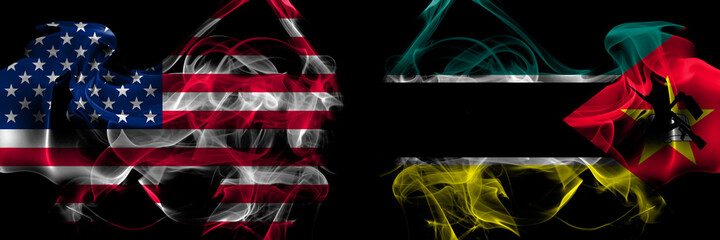 United States of America vs Mozambique, Mozambican smoke flags placed side by side