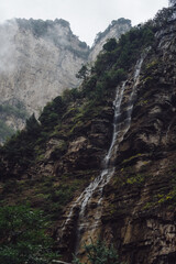 waterfall in the mountains