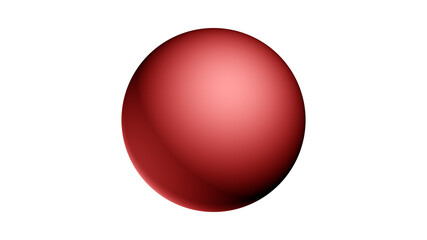 Red sphere isolated on white background. 3d illustration.