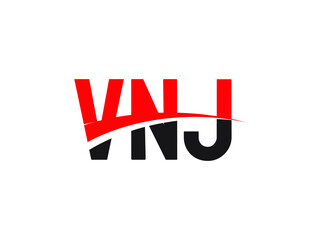 VNJ Letter Initial Logo Design Vector Illustration