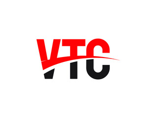 VTC Letter Initial Logo Design Vector Illustration