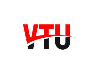 VTU Letter Initial Logo Design Vector Illustration