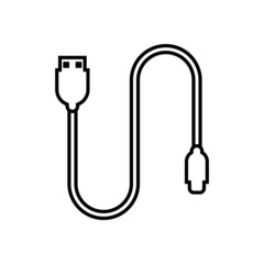usb cable icon, cable vector, usb illustration