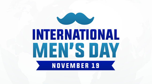 international men's day November 19th modern creative banner, sign, design concept, social media post, template, cover with mustache icon on an abstract background. 