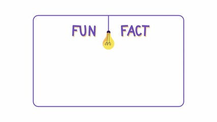 Fun fact text concept animation. Light bulb symbol. white background. Interesting fact dyk sign. Marketing and advertising tag. did you know animated video with copyspace for text template