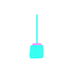 Toilet brush icon cartoon illustration in vector