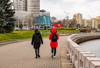 person walking in the city