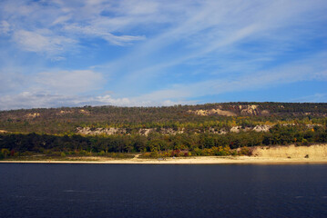 Russian nature. The Volga river panorama.