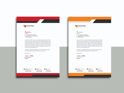 Letterhead design print template vector with A4 size