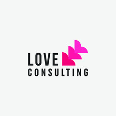 Fototapeta na wymiar love consulting logo vector design template