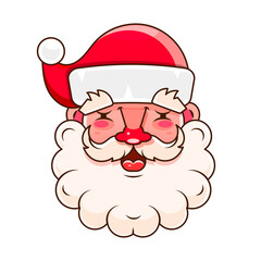 Santa Claus carrying sack full of gifts. Merry Christmas And Happy New Year