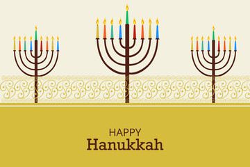 Happy Hanukkah, Jewish holiday festival greetings background